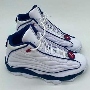 Jordan Pro Strong Mens sz 10 White/Midnight Navy